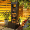 Outdoor Fountains and Indoor Waterfalls 4 Floor - Standing Water Fountain Outdoor with LED Lights for Garden, Living Room, Patio, Home Decor