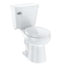 Load image into Gallery viewer, Two - Piece Elongated 1.28 GPF Siphonic Flush Toilet with Soft Close Seat, Universal Height ADA Cotton White (Toilet Seat Included)