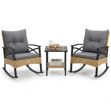 Load image into Gallery viewer, Tangkula 3 Pieces Outdoor Rocking Chairs Set for Garden