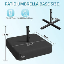 Load image into Gallery viewer, AECOJOY Patio Umbrella Base, 220 lbs Heavy Duty Sand Filled Weighted Umbrella Stand with 2 Sandbags