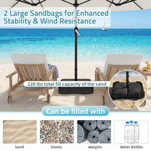 Load image into Gallery viewer, AECOJOY Patio Umbrella Base, 220 lbs Heavy Duty Sand Filled Weighted Umbrella Stand with 2 Sandbags