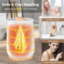 Load image into Gallery viewer, 20L Towel Warmer Bucket for Bathroom, Hot Towel Heater with LED Screen, Wood Handle, Fragrant Disc Holder, Blanket Warmer for Pajamas, Bathrobes