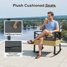 Load image into Gallery viewer, Tangkula 3 Pieces Outdoor Rocking Chairs Set for Garden